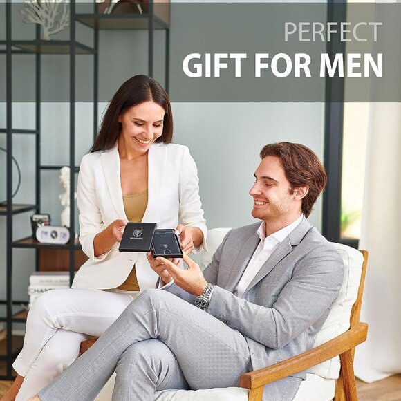 Luxury Slim Bifold Money Clip Wallet for Men - Black & White Sophistication - Picture 6 of 6